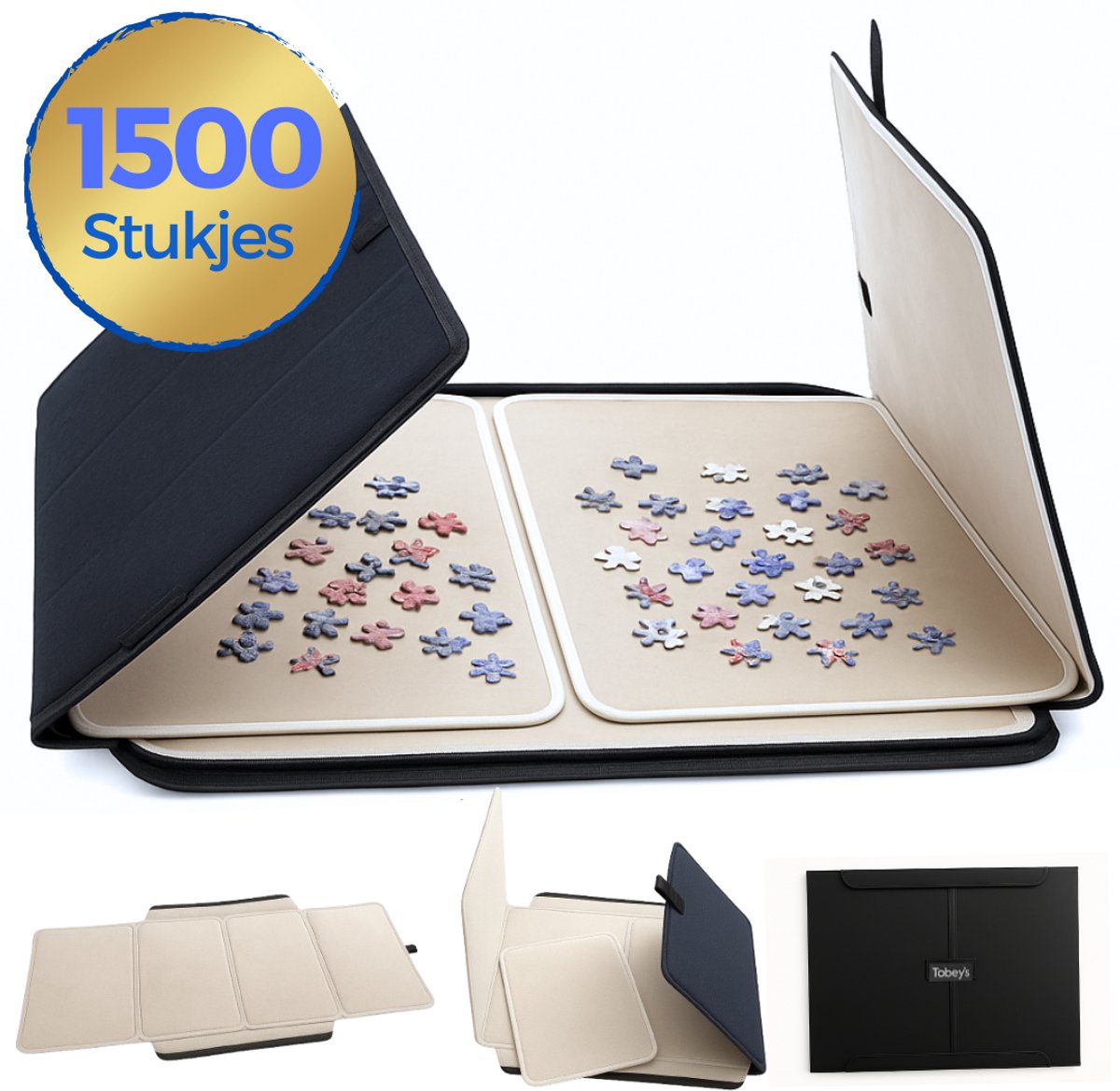 Tobeys   - T/m 1500 stukjes - 94x67 - Inklapbaar Puzzelbord - Puzzelplaat - Puzzelmap - Puzzelkoffer - Portapuzzle